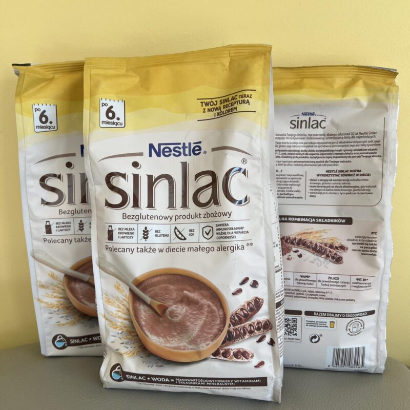 NESTLE SINLAC grūdų produktas be glitimo, alergiškiems vaikams nuo 6 mėn. 500 g