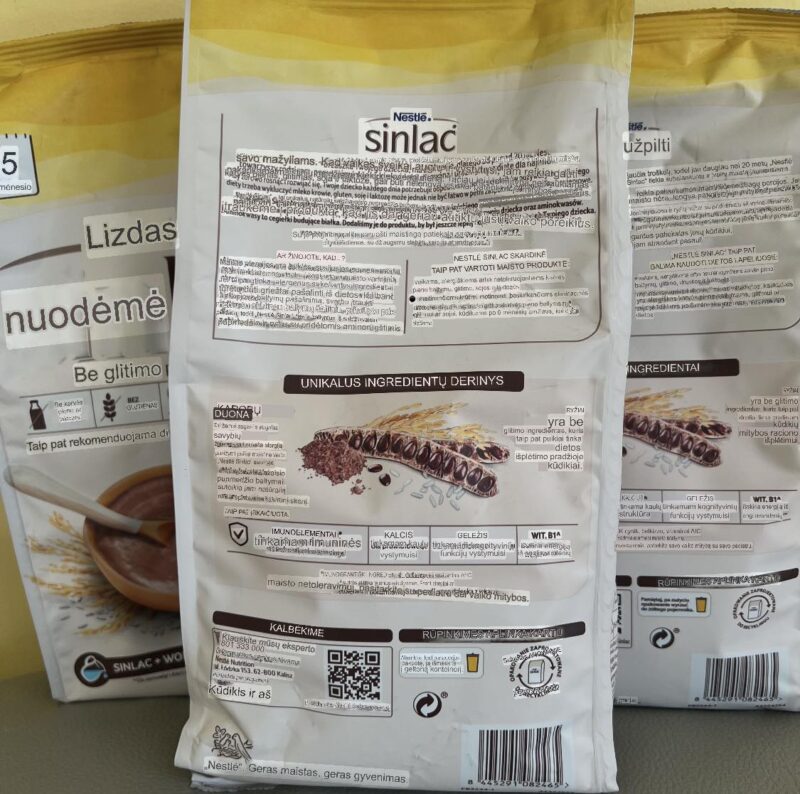 NESTLE SINLAC grūdų produktas be glitimo, alergiškiems vaikams nuo 6 mėn. 500 g - Image 3